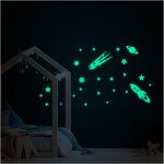 Ambiance - sticker stickers phosphorescents 1 fus�e, 20 �toiles et plan�tes