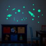 Ambiance - sticker stickers phosphorescents 2 fus�es, 20 �toiles et 3 plan�tes