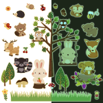 Ambiance - sticker stickers phosphorescents animaux en for�t joyeux