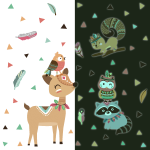 Ambiance - sticker stickers phosphorescents animaux indiens des bois