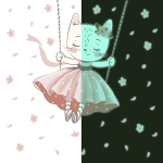 Ambiance - sticker stickers phosphorescents chat danseuse