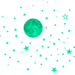 Ambiance - sticker stickers phosphorescents lune + 250 �toiles et plan�tes