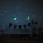 Ambiance - sticker sticker phosphorescent lune, plan�te et les �toiles