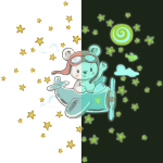 Ambiance - sticker stickers phosphorescents ourson pilote + 50 �toiles