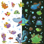 Ambiance - sticker stickers phosphorescents poissons marins et requin