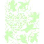 Ambiance - sticker sticker phosphorescent vert citation love at first sight