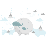 Ambiance - sticker stickers plan�tes des baleines