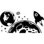 Ambiance - sticker sticker plan�tes et vaisseau spatial