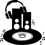 Ambiance - sticker sticker platine et note de musique
