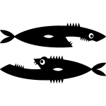Ambiance - sticker sticker poissons � pleines dents