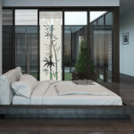 Ambiance - sticker sticker porte de douche bambou exotique