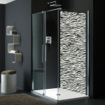 Ambiance - sticker sticker porte de douche motif peau de tigre