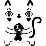 Ambiance - sticker sticker porte petit chat et son petit poisson