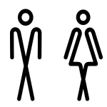 Ambiance - sticker sticker porte toilettes homme et femme