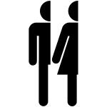 Ambiance - sticker sticker porte toilettes homme et femme un sens
