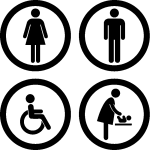 Ambiance - sticker sticker porte wc homme, femme, handicap�, b�b�