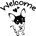 Ambiance - sticker sticker porte welcome chien