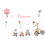 Ambiance - sticker stickers pr�nom personnalisable animaux et les ballons volants