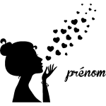 Ambiance - sticker sticker pr�nom personnalisable des baisers de c?urs