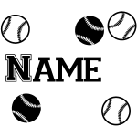 Ambiance - sticker sticker pr�nom personnalisable balles de baseball