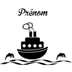Ambiance - sticker sticker pr�nom personnalisable bateau