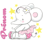 Ambiance - sticker sticker pr�nom personnalisable b�b� �l�phant ballerine