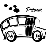 Ambiance - sticker sticker pr�nom personnalisable bus