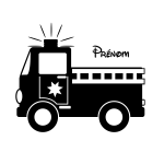 Ambiance - sticker sticker pr�nom personnalisable camion de pompier