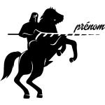 Ambiance - sticker sticker pr�nom personnalisable le chevalier sur son destrier