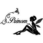 Ambiance - sticker sticker pr�nom personnalisable f�e et la tulipe