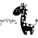 Ambiance - sticker sticker pr�nom personnalisable et la girafe d'afrique