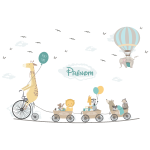 Ambiance - sticker stickers pr�nom personnalisable girafe et ses compagnons