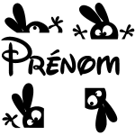 Ambiance - sticker sticker pr�nom personnalisable les lapins joyeux