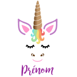 Ambiance - sticker sticker pr�nom personnalisable licorne contente