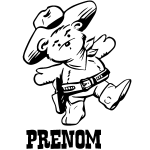 Ambiance - sticker sticker pr�nom personnalisable nounours cowboy