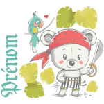 Ambiance - sticker sticker pr�nom personnalisable ourson pirate