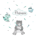 Ambiance - sticker stickers pr�nom personnalisable ourson et le renard indien