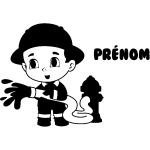 Ambiance - sticker sticker pr�nom personnalisable petit pompier