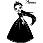Ambiance - sticker sticker pr�nom personnalisable princesse aux longs cheveux