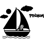 Ambiance - sticker sticker prnom personnalisable voilier