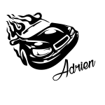 Ambiance - sticker sticker pr�nom personnalisable voiture de course