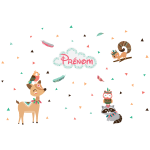 Ambiance - sticker stickers pr�nom personnalis� animaux indiens des bois
