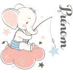 Ambiance - sticker sticker pr�nom personnalis� �l�phant p�che les �toiles