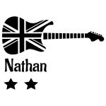 Ambiance - sticker sticker pr�nom personnalis� guitare d?angleterre