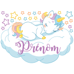 Ambiance - sticker sticker pr�nom personnalis� licorne sur le nuage
