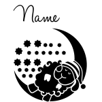 Ambiance - sticker sticker pr�nom personnalis� mouton endormi
