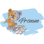 Ambiance - sticker sticker prnom personnalis ourson en peluche