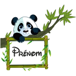 Ambiance - sticker sticker pr�nom personnalis� panda sur sa branche