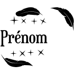 Ambiance - sticker sticker pr�nom personnalis� plumes avec les �toiles
