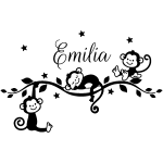 Ambiance - sticker sticker pr�nom personnalis� singes jungle